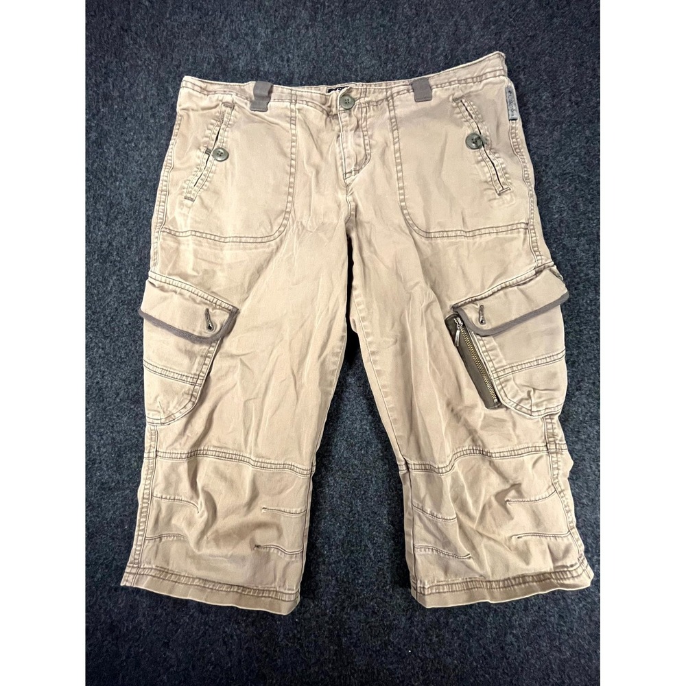 Columbia Y2K Cargo Capri‎ Pants Womens 10 Tan Cotton Mid Rise Utility Hiking